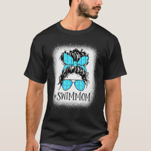 T-shirt Swim Maman Messy Bun Bleached Funny Femmes Mère D