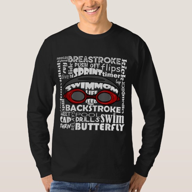 T-shirt Swim Maman Swimmer Amusant Nager Sport Goggings Pr (Devant)