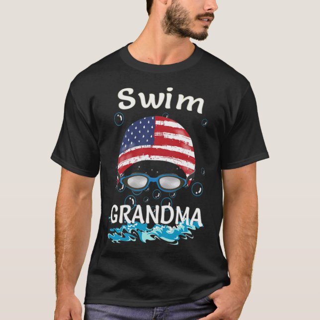 T-shirt Swim Swimmer Funny Swimming Grandma Goggles Cap ho (Devant)
