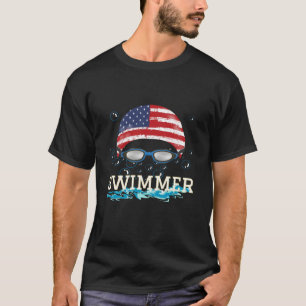 T-shirt Swim Swimmer Natation Sports Usa Drapeau Casquette