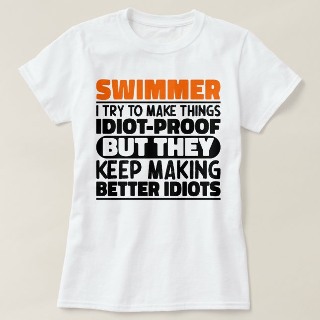 T-shirt Swimmer J'Essaie De Faire Des Choses Drôle Dit Coo (Design devant)