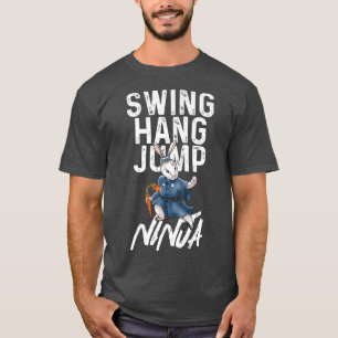 T-shirt Swing Hang Jump Bunny Ninja Nunchucks Arts martiau