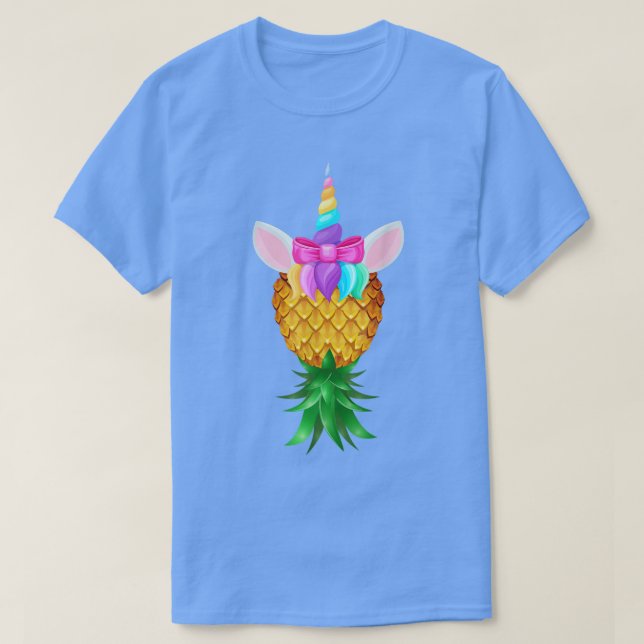 T-shirt Swinger Upside Down Pineapple Magical Unicorn Rain (Design devant)
