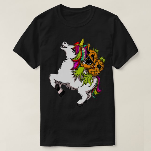 T-shirt Swingers Couple Ananas Se balançant sur un licorne (Design devant)