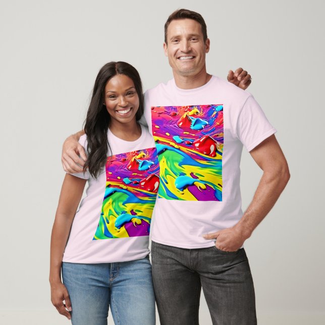 T-shirt Swirling Vibrant Paint Art (Unisexe)