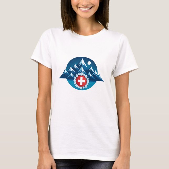 T-shirt Swiss Alps Illustration (Devant)