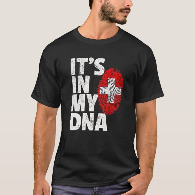 T-shirt Swiss Switzerland Drapeau IT's IN MY DNA Christmas (Devant)