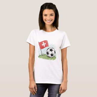 T-shirt Switzerland flag and crayon-style soccer ball