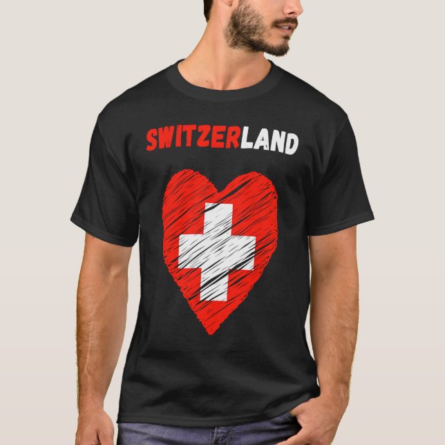 T-shirt Switzerland Flag Holiday Switzerland Heart Swiss F (Devant)