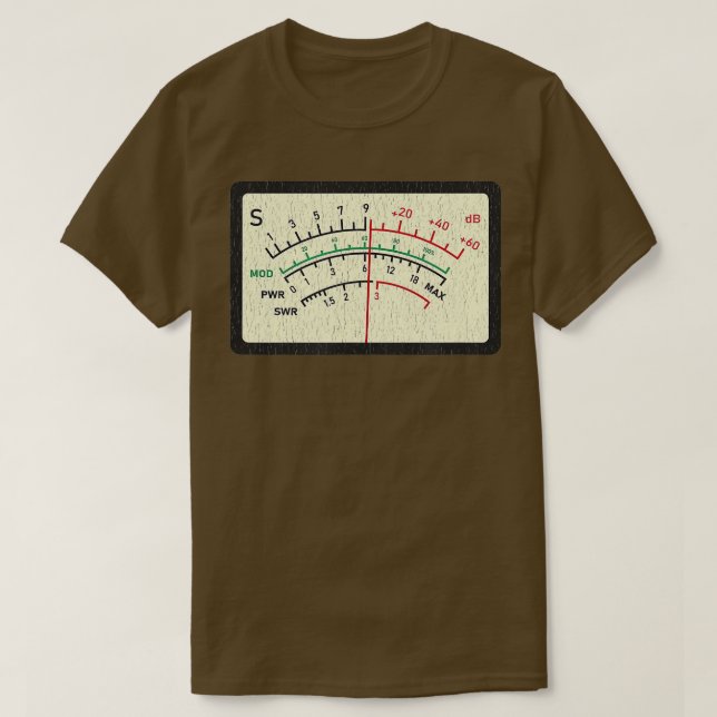 T-shirt SWR Meter Amateur Ham Radio Conception désistée (Design devant)