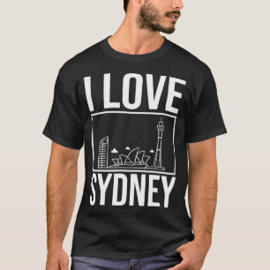 T-shirt Sydney Australie City Skyline Map Voyage