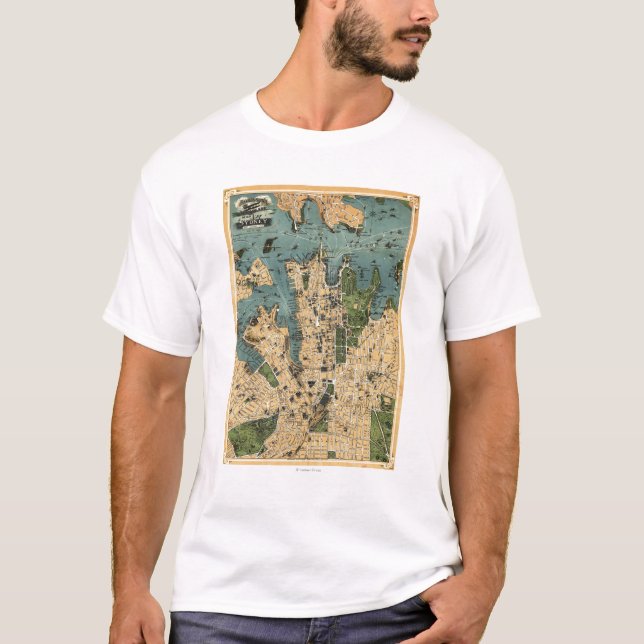 T-shirt Sydney, carte d'AustraliaPanoramic (Devant)
