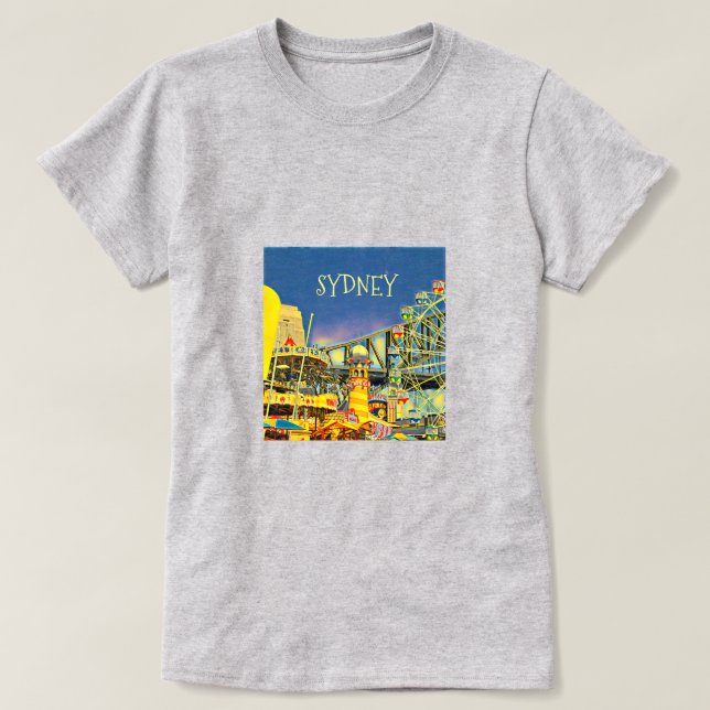 T-shirt Sydney Luna Park s'amuser foire d'art voyage (Design devant)