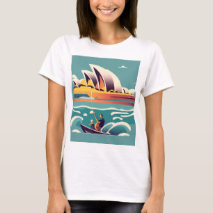 T-shirt Sydney Opera House Australie peinture souvenir