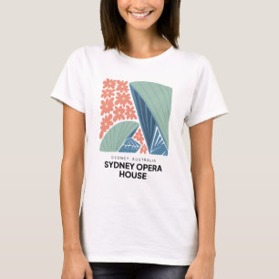 T-shirt Sydney Opera House Australie Voyage floral
