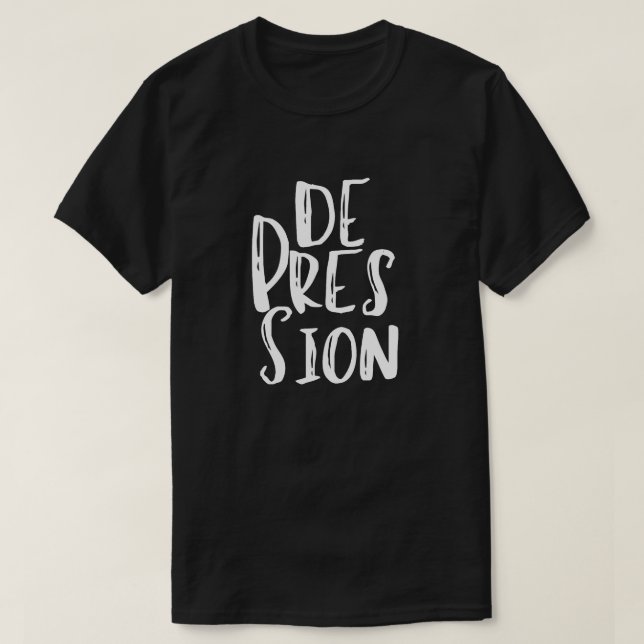 T-shirt SYLLABE "De-Press-Sion" Tee Split - Unisex Noir (Design devant)