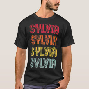 T-shirt SYLVIA Nom du cadeau Personnalisé Retro Vintage 80