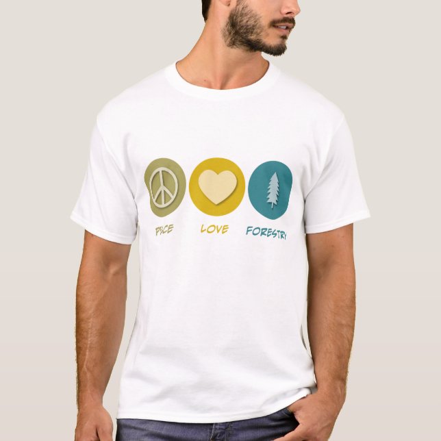 T-shirt Sylviculture d'amour de paix (Devant)