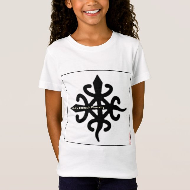 T-Shirt Symbole africain d'Adinkra : L'unité par la divers (Devant)