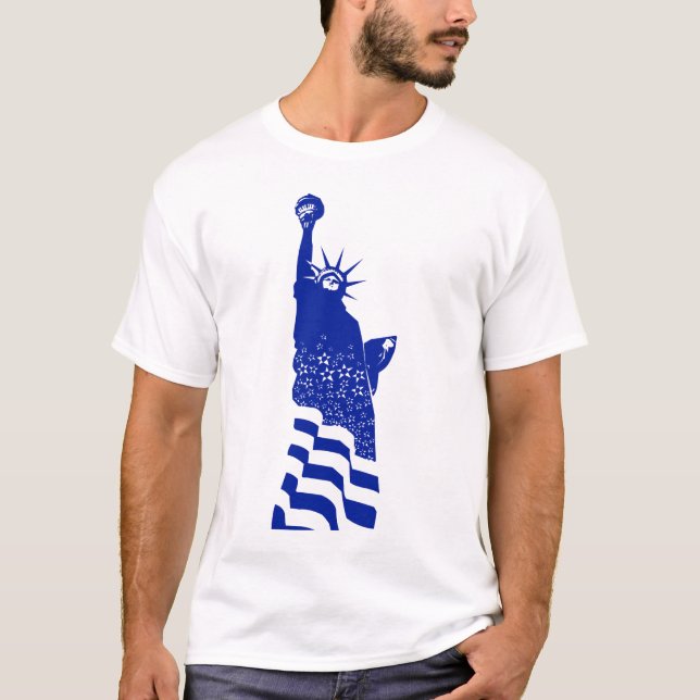 T-shirt Symbole américain de la Statue Bleue de la Liberté (Devant)