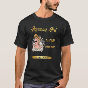 T-shirt Symbole Aquarius Girl Anniversaire Queen Zodiac Ho