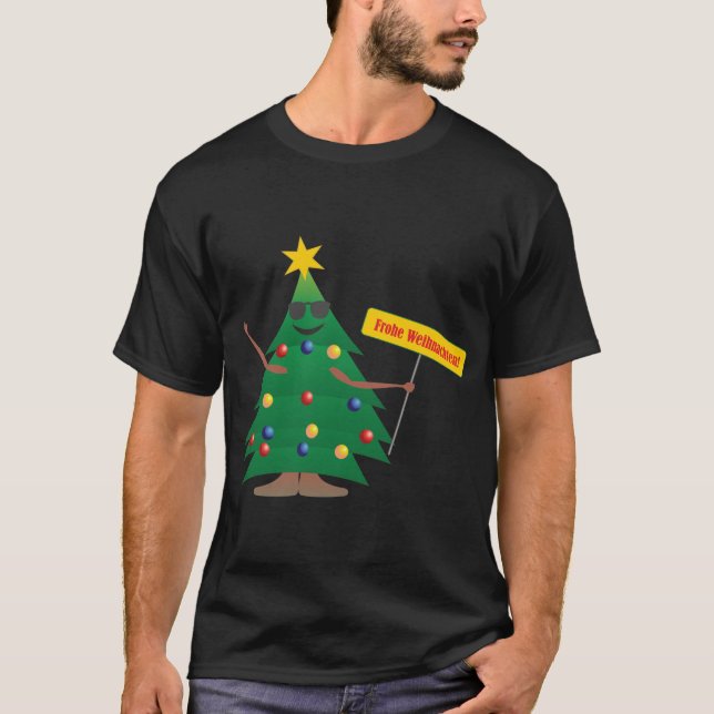 T-shirt Symbole Arbre de Noël Fröhliche Weihnachten (Devant)