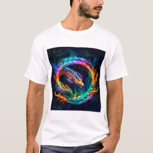 T-shirt Symbole artistique vibrant du dragon ouroboros