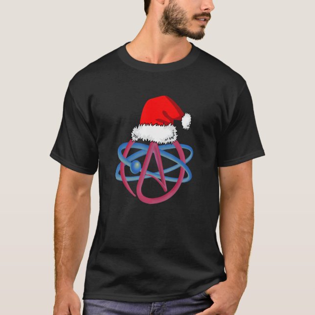 T-shirt Symbole athée logo science Santa hat Noël (Devant)