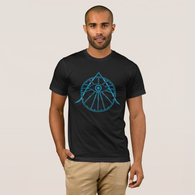 T-shirt Symbole "Awaken" OEil à vue unique et géométrie sa (Devant entier)