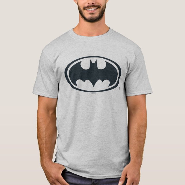 T-shirt Symbole Batman | Logo noir et blanc (Devant)