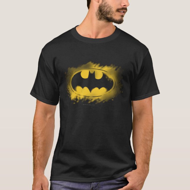 T-shirt Symbole Batman | Logo noir et jaune (Devant)