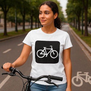 T-shirt SYMBOLE Bicyclette Noir Et Blanc FEMMES