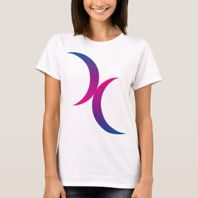 T-shirt Symbole bisexuel de lune (Devant)