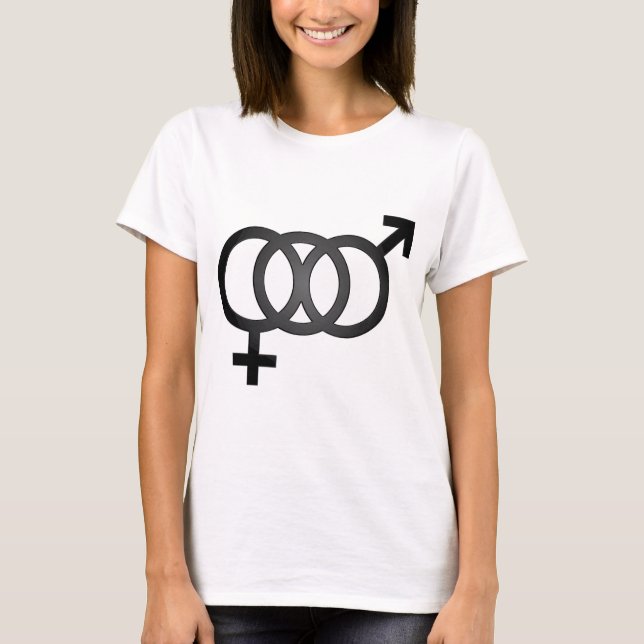 T-shirt Symbole bisexuel noir (Devant)