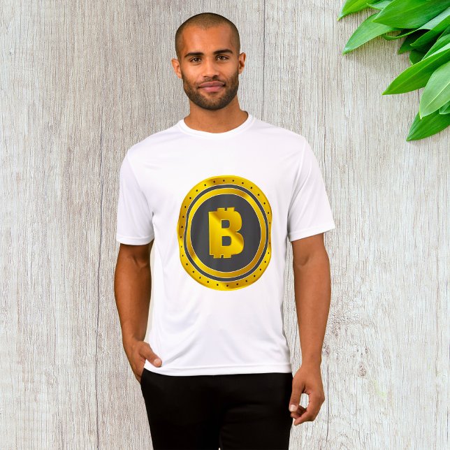 T-shirt Symbole Bitcoin doré Monnaie numérique (Créateur téléchargé)