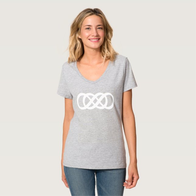 T-shirt Symbole blanc double infini (Devant entier)