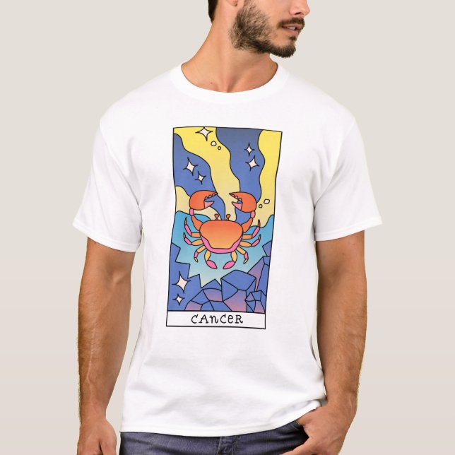 T-shirt Symbole cancéreux Zodiac Art Abstrait Vintage (Devant)