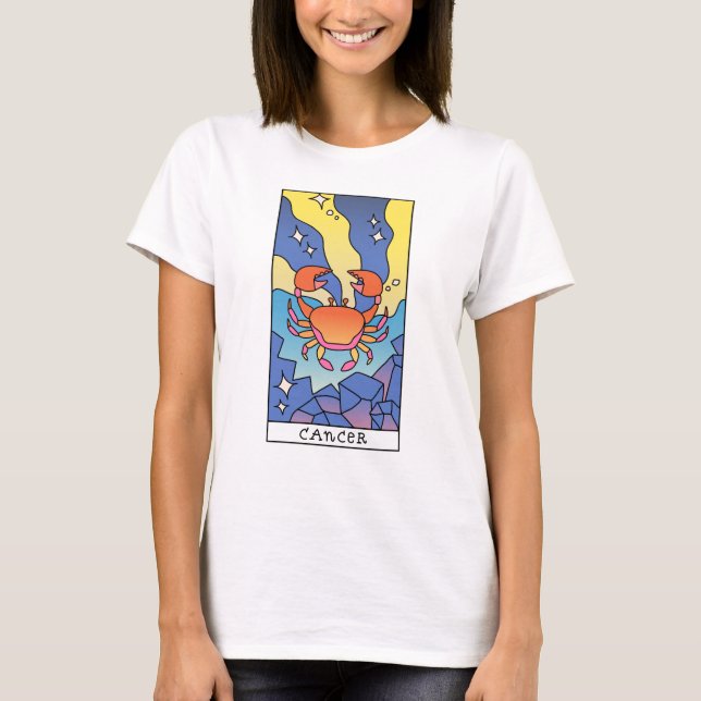 T-shirt Symbole cancéreux Zodiac Art Abstrait Vintage (Devant)