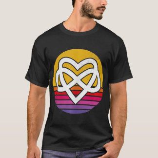 T-shirt Symbole cardiaque de l'infini polyamoire - Po rétr