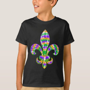 T-shirt Symbole carnaval Tie Dye Fleur De Lis Mardi Gras N