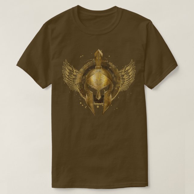 T-shirt Symbole casque spartiate d'or Guerrier Gladiateur  (Design devant)