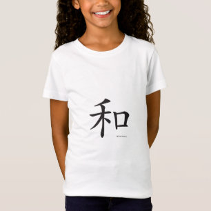 T-Shirt SYMBOLE chinois Harmonie Lettres noires Blanc
