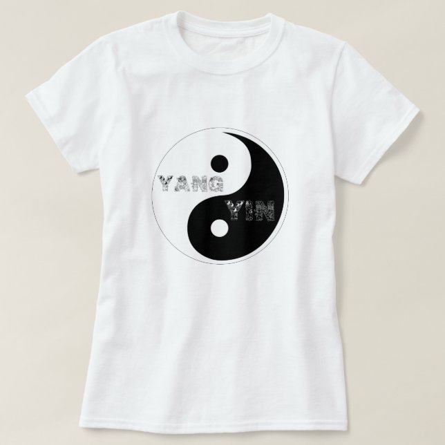 T-shirt Symbole circulaire Taijitu Yin et Yang sur blanc (Design devant)