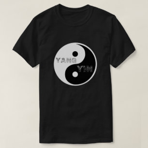 T-shirt Symbole circulaire Taijitu Yin et Yang sur le noir