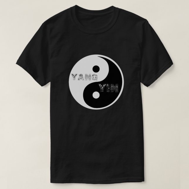 T-shirt Symbole circulaire Taijitu Yin et Yang sur noir (Design devant)