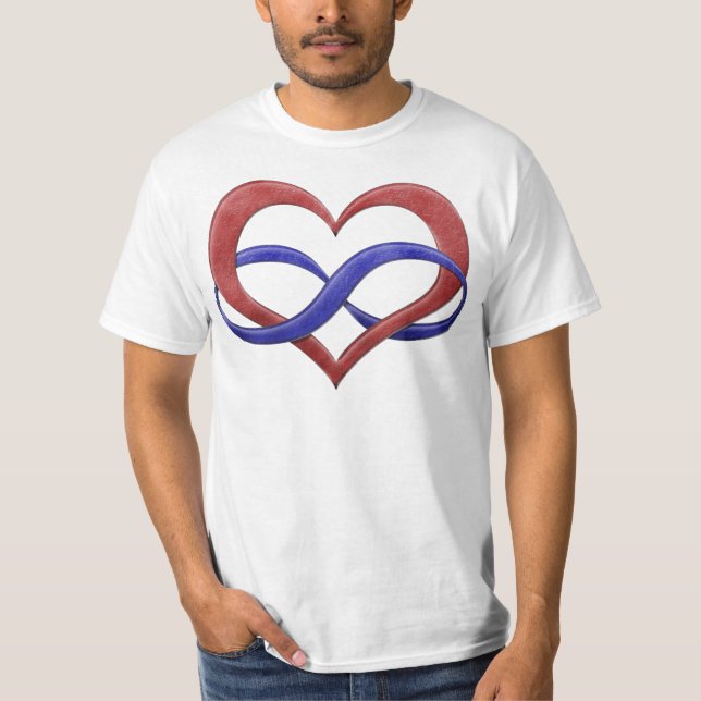 T-shirt Symbole coeur infini Polyamory Fierté Drapeau Coul (Devant)