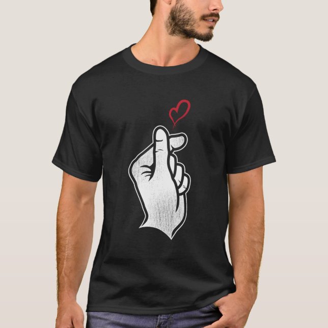 T-shirt Symbole coréen des doigts K-Pop (Devant)