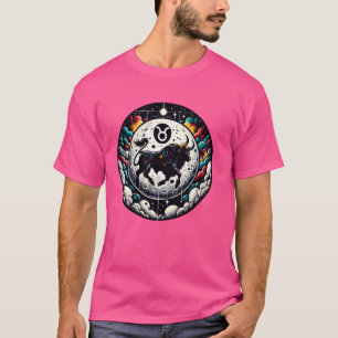 T-shirt Symbole cosmique Bull Zodiaque Taurus Lune Astrolo