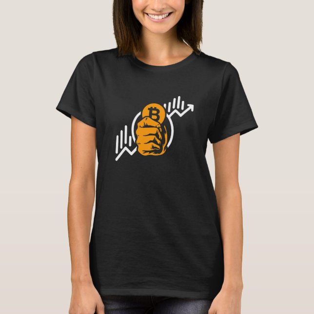 T-shirt Symbole Crypto Bitcoin augmentation de pièce Block (Devant)