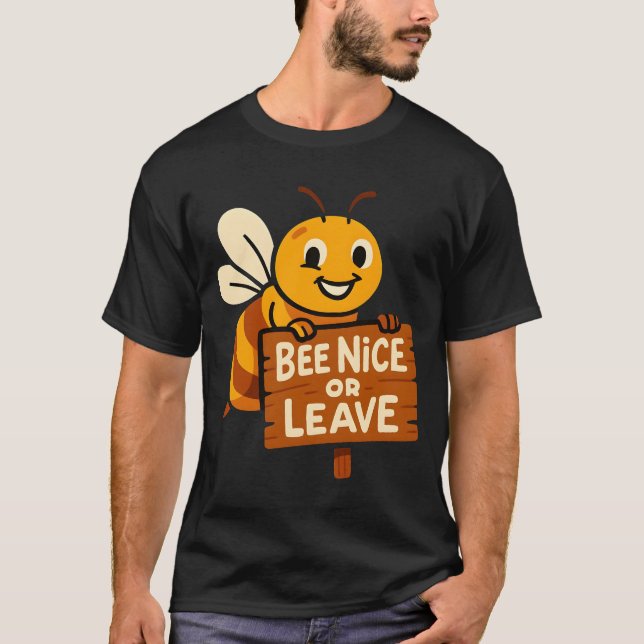 T-shirt Symbole d'abeille Nice ou Leave Funny Bee (Devant)